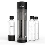 Sodapop Wassersprudler Logan, inkl. 2 Glasflaschen (850 & 600 ml) und 1 PET-Flasche (850 ml), Matt Schwarz, Höhe 42,6 cm, ohne CO₂-Zylinder