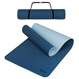 ALPIDEX Yogamatte Rutschfest 190 x 61 x 0.6 cm | 190 x 90 x 0.6 cm Phthalatfreie Fitness TPE Matte Gymnastik Turnen Pilates Sport Yoga Trainingsmatte Isomatte, Dark Blue/Ice Blue, 190 x 90 x 0.6 cm