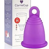 CarrieCup Menstruationstasse mittel, Made in Germany inkl. Beutel - BPA-frei, Alternative zu Tampons und Binden, silikonfrei, Menstrual Cup Lila