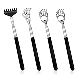 4er-Pack Rückenkratzer, Rückenkratzer Teleskop, Kratzhand Rückenkratzer, Back Scratcher, Kratzhand, Ruckenkratzerhand, für Kopf und Rücken Massage