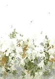 Rasch Tapete 360943 - Fototapete auf Vlies mit Pflanzenprints und Libellen in Grau, Beige und Grün aus der Kollektion Magicwalls - 3,00 m x 2,12 m (LxB)