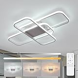 Toolight Deckenlampe LED Dimmbar, 62W 76CM Deckenleuchte Wohnzimmer mit Fernbedienung Modern Wohnzimmerlampe Schlafzimmerlampe Deckenlampe LED für Küche Kinderzimmer Büro, 3000K-6500K, Weiß