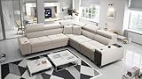 All4All Ecksofa mit Schlaffunktion Margo III 283x284 cm - Schlafsofa mit Bettkasten - Sofa in L-Form - Eckcouch für 5 Personen - Seite rechts - Gewebe - Beige - Modern 26