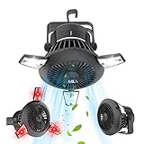 Qoosea Solar Camping Ventilator USB Campingventilator für Zelt Wiederaufladbare Zeltventilatoren mit Lichtern Tragbarer Solar Camping Ventilator mit Haken LED Camping Laterne für Outdoor Angeln Auto