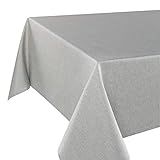 Tischdeckenshop24 Tischdecke WIEN grau Premium, schmutzabweisend, ganzjährig, rechteckig 140x220 cm