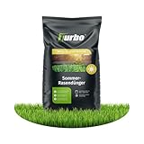 Turbogrün Rasendünger Sommer 20kg, gesunder Rasen verdrängt Moos, Ideal im Sommer, geeignet für Streuwagen, staubarmes Granulat, Rasen dünger, Rasenpflege