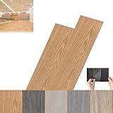 ACXIN PVC Bodenbelag, Vinylboden Selbstklebend Klick Vinylboden Laminat Klebevinyl, Holz-Effekt (Holzbraun, 5 m²(36 stück))