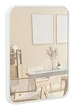 Terra Home Wandspiegel - Rechteckig, 40x50 cm, Weiß, Modern, Metallrahmen Spiegel - für Flur, Wohnzimmer, Bad oder Garderobe
