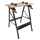 LEMODO Werkbank klappbar | Mobiler Arbeitstisch als Schraubstock mit Spannbacken | Werktisch mit MDF Arbeitsplatte | Spanntisch 60,5 x 24 x 76 cm | belastbar bis 100kg …