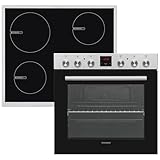 Telefunken Einbauherd-Set | Elektro-Herd-Kochfeld-Kombination | Mit Induktionskochfeld (4 Zonen) | Backofen mit Ober-Unterhitze und Umluft | Teleskopauszug | 78 Liter | 60 cm | Herdset B-HS-75-I-I