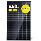 ALLDREI® Solarpanel 1x440W Solarmodule, Bifazial Glas Photovoltaik Panel für Balkonkraftwerk Photovoltaik Komplettanlage, 0% MwSt.