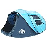 Zelt 3-4 Personen Pop Up Wurfzelt mit Große Dachfenster, Strandmuschel Automatik 4 Mann Wasserdicht Strandzelt Festivalzelt Schnellaufbauzelt für Outdoor Camping Picknick Wandern Reisen Strand