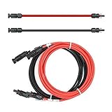 SOLARTRONICS Verlängerungskabel 4mm² inkl. Solarstecker 2x2m - PV Kabel H1Z2Z2-K beidseitig rot/schwarz - Photovoltaik Kabel mit Stecker - Solarkabel für PV Solaranlage - Made in Germany (2 x2m)