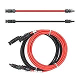 SOLARTRONICS Verlängerungskabel 4mm² inkl. Solarstecker 2x2m - PV Kabel H1Z2Z2-K beidseitig rot/schwarz - Photovoltaik Kabel mit Stecker - Solarkabel für PV Solaranlage - Made in Germany (2 x2m)