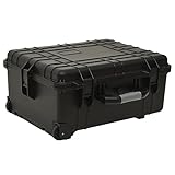 CIADAZ Flugkoffer mit Rollen Schwarz 58x45x27 cm PP, Pelican Case, Flightcase, Peli Case, Munitionsbox, Hardcase Koffer, Werkzeugkoffer Leer Gross