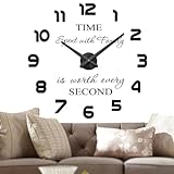 Vangold Moderne Mute DIY große Wanduhr 3D Aufkleber Home Office Decor Geschenk