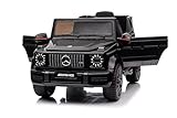 FINOOS Mercedes G63 AMG Elektroauto für Kinder, 12 V, elektrische Kinder elektroauto mit Fernbedienung, 2 + 1 Geschwindigkeitsstufen, Hupe, LED, Musik, USB (Schwarz)