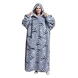 JOREAY Lange Hoodie Decke mit Ärmeln für Damen Herren, Kuschelig Deckenpullover, XXL Übergroße Deckenhoodie Kuschelhoodie