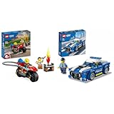 LEGO City Feuerwehrmotorrad, Feuerwehr-Spielzeug & City Polizeiauto, Polizei-Spielzeug ab 5 Jahren