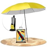 STYNGARD Reise Sonnenschirm mit UV Schutz 50+ [155 cm ⌀] - Strandschirm Sonnenschirm Strand mit Abspannleinen Modell NIZZA