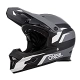 O'NEAL | Mountainbike-Helm | MTB Downhill | Robustes ABS, Ventilationsöffnungen für Luftstrom & Kühlung, ABS Außenschale | Fury Helmet Stage | Erwachsene | Grau Schwarz | Größe M