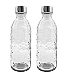 SodaBär | Glasflasche (Doppelpack) für Wassersprudler (SodaStream*,Aarke*,uvm.) im Retro Design | 0,7 l mit TWIN SECURE by SodaBär