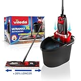 Vileda Ultramax XL 2in1 Bodenwischer Komplett Set, extrabreiter Wischmopp mit Stiel, Mikrofaserbezug und Eimer mit Powerpresse, für alle Hartböden, Wischerplatte 42cm, Stiellänge 75-130cm