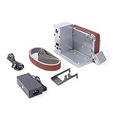 Loobiiny Mini Elektrische Bandschleifer Mini Bandschleifmaschine DIY Polierschleifmaschine Schleifmaschine + Schleifband + 10 * 30mm Schleifband