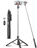 180cm Handy Stativ Ständer & Selfie Stick, Handyhalter mit Abnehmbarer Fernbedienung, Smartphone Stative, Tripod für iPhone, Handystativ Kompatibel mit iPhone Android Smartphones, Camera