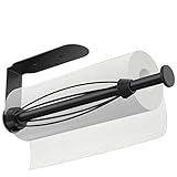 HiFan Küchenrollenhalter Ohne Bohren, Einhand Tearable Paper Towel Holder für Küche/Badezimmer, Küchenrollenhalter Wand/Unter Schrank, Selbstklebend und Bohrbarer Küchenrollenhalter (Schwarz)