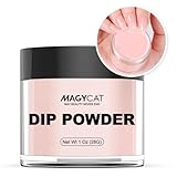 MAGYCAT Dip Powder Nude Pink Color 1 Oz/28g Nail Dipping Powder French Nails Art Starter Manicure DIY Salon Home Gift for Women,No Need Nail Lamp Cured