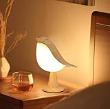 Danolt Vogel Nachttischlampe Ohne Kabel, Nachttischlampe Touch Dimmbar, Kabellose Lampe mit 3 Farbtemperaturen, Kleine Tischlampe, Nachtlicht Kinder