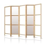 murando - Paravent Innen Raumteiler Holz Japan 225x172 cm 5-teilig Japanische Trennwand Raumtrenner Room Divider Mobiler Sichtschutz Spanische Wand Raum Abtrennung p-A-0009-z-c