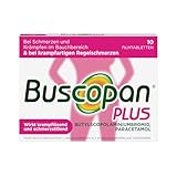 Buscopan PLUS Filmtabletten 10 Stk. Bei Regelschmerzen. Auch bei stärken Beschwerden. Zweifach Wirkung: krampflösend und schmerzstillend. Wirkbeginn innerhalb 15 Minuten