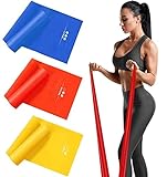 Haquno Fitnessband 3er-Set Theraband Gymnastikband Lang Fitnessbänder Widerstandsbänder in 3 Stärke, Resistance Band Trainingsband für Crossfit, Muskelaufbau, Yoga, Pilates für Männer und Frauen