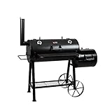 Mayer Barbecue RAUCHA Longhorn Smoker MS-500 Master Smoker-Grill Barbeque Grillwagen Holzkohlegrill, massiv, 68 kg, Schwarz