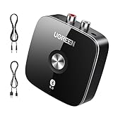 UGREEN Bluetooth 5.3 Adapter Stereoanlage mit 3.5mm RCA Buchse Bluetooth Aux Adapter Bluetooth Empfänger Receiver mit 3D Surround für Lautsprecher, Verstärker und Autoradio