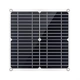 20W 18V Solarmodule Monokristalline, Solar Panel Outdoor, Wasserdicht Flexibles Solarpanel mit zwei USB-Ausgängen, Solarpanel für Auto, Schuppen und Schiffsladegerät, 280 x 285 mm