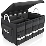 Oasser Kofferraumtasche Kofferraum Organizer mit Deckel Auto Kofferraum Organizer Autotasche Auto Kofferraum Box Praktisch Wasserdicht Rutschfest Faltbar mit Aluminium Griffe Reflexstreifen