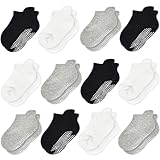 HYCLES Stoppersocken Kinder - 12 Paar ABS Socken Kinder Baby Jungen Kleinkind Rutschfeste Socken für 0-7 Jahre Antirutsch Socken Mädchen 1-3 Jahre