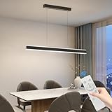 Mikeru LED Pendelleuchten esszimmer, 36W Lineare Hängelampe Dimmbar mit Fernbedienung, 10%-100% pendelleuchte schwarz Einstellung der Farbtemperatur, Höhenverstellbar für Küche Esszimmer, Lang 100cm