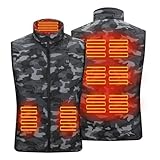 THOYBMO Beheizte Weste Heated Vest Heizjacke 3 Einstellbaren Temperaturen Elektrisch USB Thermoweste Den Winter Warm Den Außenbereich Keine Batterie,Black,4XL