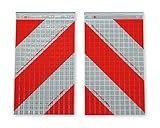ORALITE Warnflaggen Set für LKW-Hubladebühnen rot-weiß von Orafol - Warnmarkierung für Ladebordwand rechtsweisend, linksweisend - gemäß § 53b StVZO - Truck Flags - Halterung optional (mit Halterung)