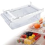 CAREDGO Ausziehbare Kühlschrank Schubladen Organizer Kühlschrank Aufbewahrungsbox Kühlschrankbox Schublade Durchsichtig Schubladen Ordnungssystem Kühlschrank Behälter mit Griff für Gemüse Obst