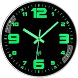 ACCSHINE Leuchtend Wanduhr Funkuhr Wanduhr Ohne Tickgeräusche Lautlos 30cm Quarz Modern Groß Batterie Wanduhr Einfach zu Lesen für Zimmer Zuhause KüChe Schlafzimmer Büro Schule (Leuchtend Wanduhr)