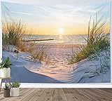 LB Wandteppich Natur Wandtuch Sonnenuntergang am Meer Wandbehang Sommer Landschaft Tapisserie für Wohnzimmer Schlafzimmer Wohnheim Wanddeko,200x150cm