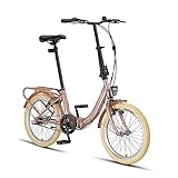 PACTO Nine -Hollandrad Komfortables Klappfahrrad 27cm Stahlrahmen Bike 20 Zoll Bicycle Shimano Nexus 3 Hub Gear Faltrad Klapprad Klappfahrrad für Erwachsene Herren Damen