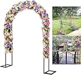 ZYJWH Metall Rosenbogen Gartenbogen Breite 80/120/140/180/200/233/240/286/300/350Cm Pergola Torbogen Rankhilfe Kletterpflanzen Wetterfest Hochzeitsbogen,Weiß,W3.5M*H2.2M