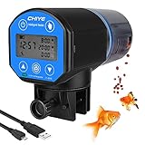 Eyein Futterautomat Aquarium, 700mAh USB aufladbar 200ml Große Kapazität Automatische Futterspender Fische mit Zeitanzeige, Feuchtigkeitsgeschützt Fischfutterspender für Aquarium, Fischtank