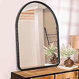 HLFMVWE Schwarz Arch Holz gerahmt Badspiegel für Wand Vintage Rustikale Spiegel Antike Dekorative New Home Vanity Hanging Mirror für Bauernhaus Schlafzimmer Wohnzimmer Entrée Groß